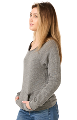 Royal Apparel 37120 Women's eco Triblend Fleece Raglan w/Pouch Pocket - Eco Tri Grey