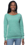 Royal Apparel 37120 Women's eco Triblend Fleece Raglan w/Pouch Pocket - Eco Tri Kelly