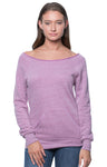 Royal Apparel 37120 Women's eco Triblend Fleece Raglan w/Pouch Pocket - Eco Tri Purple