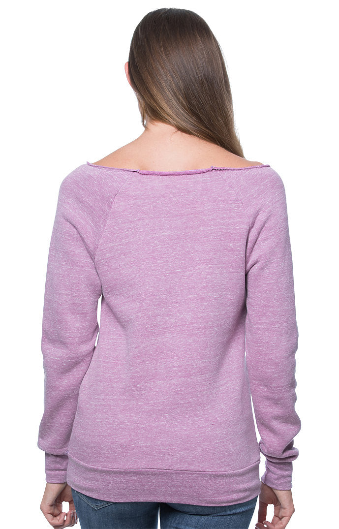 Royal Apparel 37120 Women's eco Triblend Fleece Raglan w/Pouch Pocket - Eco Tri Purple