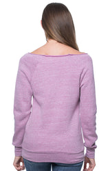 Royal Apparel 37120 Women's eco Triblend Fleece Raglan w/Pouch Pocket - Eco Tri Purple