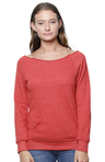 Royal Apparel 37120 Women's eco Triblend Fleece Raglan w/Pouch Pocket - Eco Tri True Red