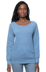 Royal Apparel 37120 Women's eco Triblend Fleece Raglan w/Pouch Pocket - Eco Tri Royal
