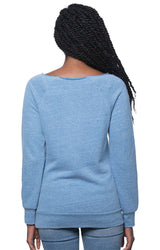 Royal Apparel 37120 Women's eco Triblend Fleece Raglan w/Pouch Pocket - Eco Tri Royal