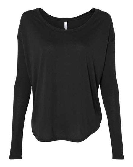 BELLA + CANVAS Women’s Flowy 2x1 Ribbed Long Sleeve Tee - BELLA + CANVAS 8852 BELLA + CANVAS Black S