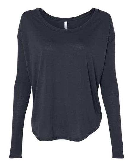 BELLA + CANVAS Women’s Flowy 2x1 Ribbed Long Sleeve Tee - BELLA + CANVAS 8852 BELLA + CANVAS Midnight S