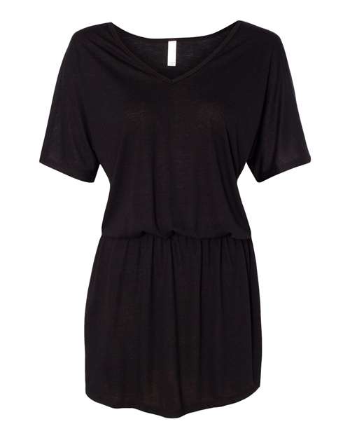 BELLA + CANVAS Women's Flowy V-neck Dress - BELLA + CANVAS 8812 BELLA + CANVAS Black L