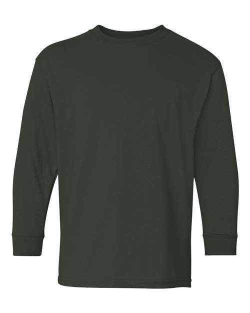 Gildan Heavy Cotton™ Youth Long Sleeve T-Shirt - Gildan 5400B Gildan Forest Green XS