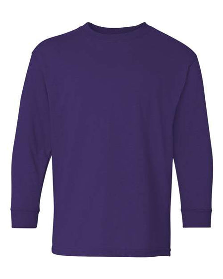 Gildan Heavy Cotton™ Youth Long Sleeve T-Shirt - Gildan 5400B Gildan Purple XS