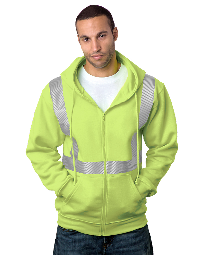 Bayside USA-Made Hi-Visibility Full-Zip Hooded Sweatshirt - Segmented Tape - Bayside 3737