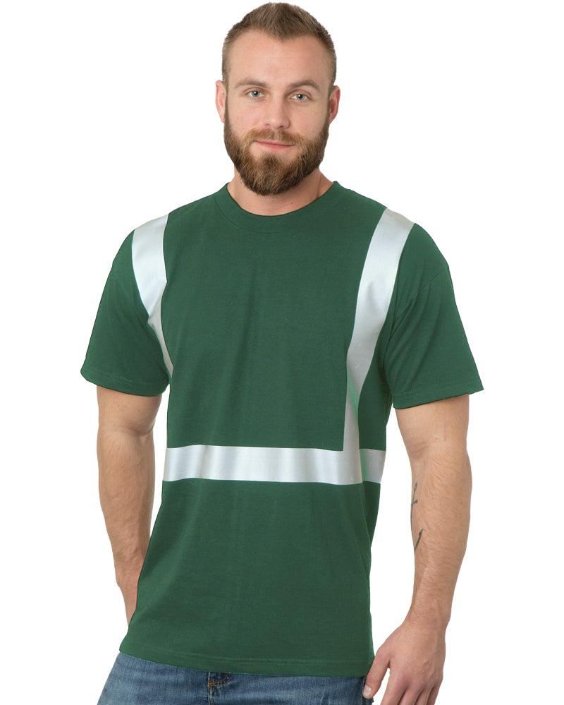 Bayside Unisex USA-Made High Visibility T-Shirt - Forest Green - Bayside 3751