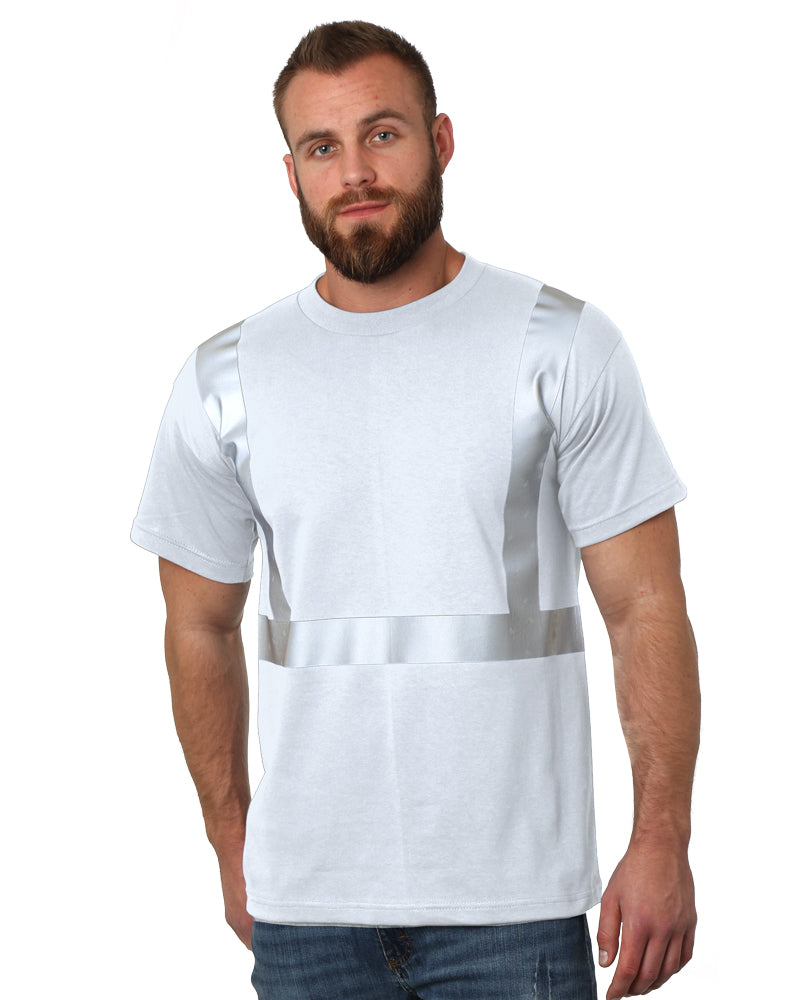 Bayside Unisex USA-Made High Visibility T-Shirt - White - Bayside 3751