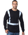 Bayside Men's USA-Made Hi-Visibility Long Sleeve T-Shirt - Black - Bayside 3761