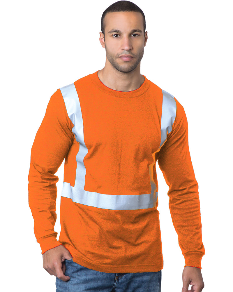 Bayside Unisex USA-Made High Visibility T-Shirt - Orange - Bayside 3751