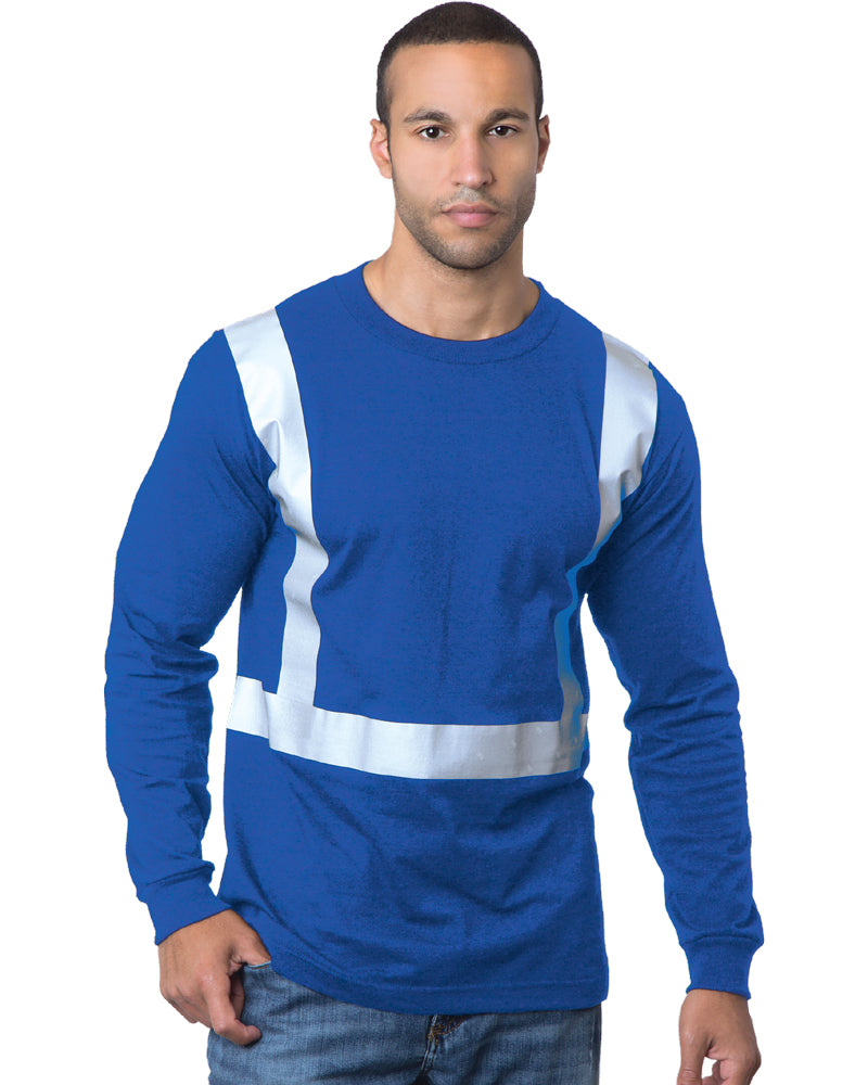 Bayside Men's USA-Made Hi-Visibility Long Sleeve T-Shirt - Royal Blue - Bayside 3761