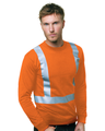 Bayside Men's USA-Made Hi-Visibility Long Sleeve T-Shirt - Orange - Bayside 3761