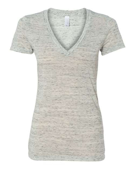 BELLA + CANVAS Women’s Jersey Deep V-Neck Tee - BELLA + CANVAS 6035 BELLA + CANVAS White Marble S