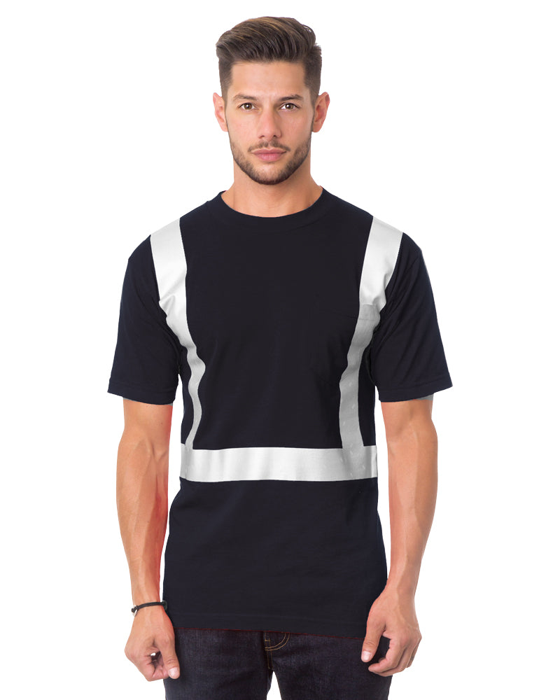 Bayside Unisex USA-Made High Visibility Pocket T-Shirt - Yellow - Bayside 3771