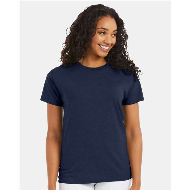 Hanes Ecosmart™ T-Shirt - Heather Navy - Hanes 5170 Hanes Heather Navy S