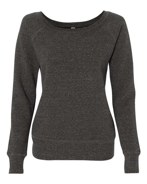 BELLA + CANVAS Women’s Sponge Fleece Wide Neck Sweatshirt - BELLA + CANVAS 7501 BELLA + CANVAS Charcoal Black Triblend S