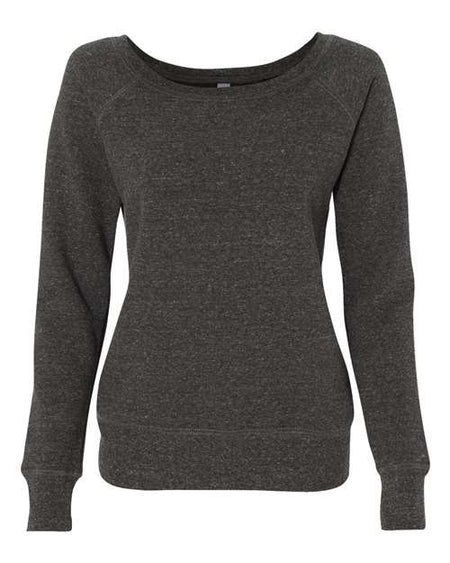 BELLA + CANVAS Women’s Sponge Fleece Wide Neck Sweatshirt - BELLA + CANVAS 7501 BELLA + CANVAS Charcoal Black Triblend S