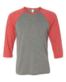 Bella + Canvas 3200 Unisex Three-Quarter Sleeve Baseball Tee
