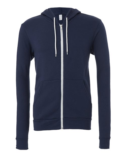 Bella + Canvas 3739 Unisex Sponge Fleece Full-Zip Hoodie Sweatshirt