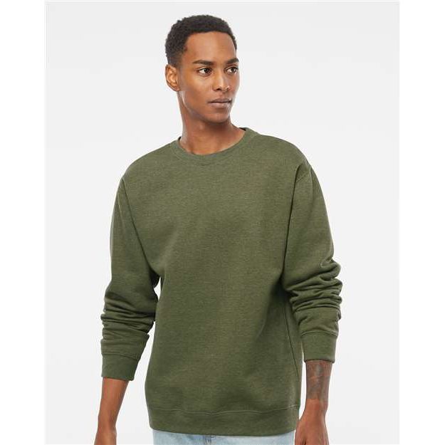 Independent Trading Co. Midweight Crewneck Sweatshirt - Army Heather - Independent Trading Co. SS3000 Independent Trading Co. Army Heather XS