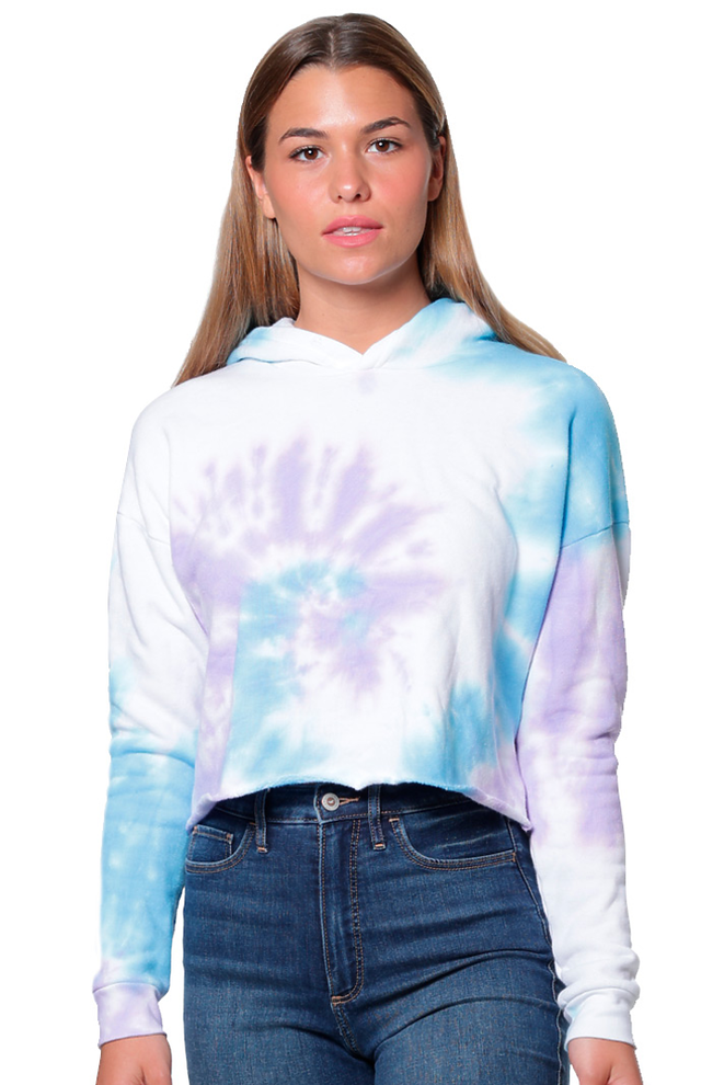 Royal Apparel 3818SWR Swirl Tie Dye Crop Hoodie - Wonderland