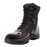 Rothco Forced Entry High-Gloss Tactical Boot with Side Zipper - 8 Inch Black 11.5