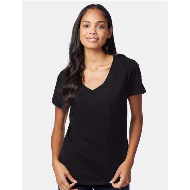 Hanes Perfect-T Women’s V-Neck T-Shirt - Black - Hanes S04V Hanes