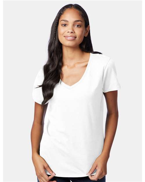 Hanes Perfect-T Women’s V-Neck T-Shirt - White - Hanes S04V Hanes