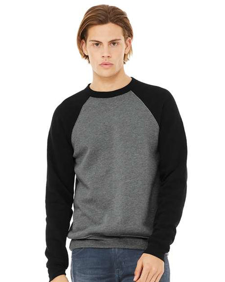 Bella + Canvas 3901 Unisex Sponge Fleece Raglan Crewneck Sweatshirt