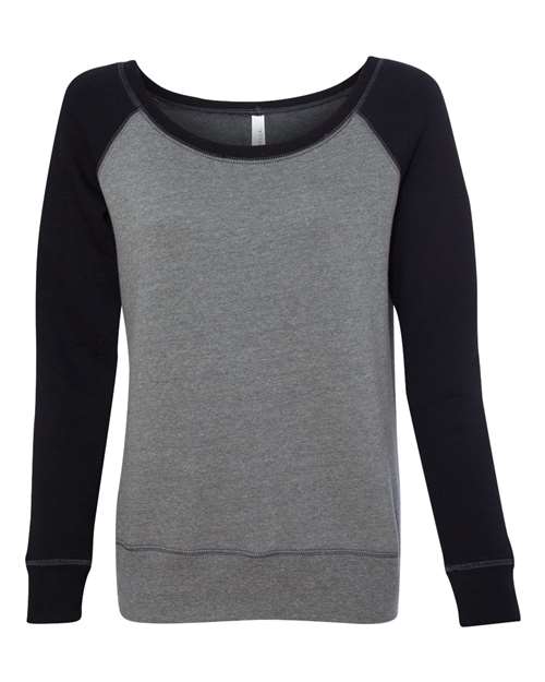 BELLA + CANVAS Women’s Sponge Fleece Wide Neck Sweatshirt - BELLA + CANVAS 7501 BELLA + CANVAS Deep Heather/ Black S