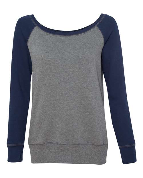 BELLA + CANVAS Women’s Sponge Fleece Wide Neck Sweatshirt - BELLA + CANVAS 7501 BELLA + CANVAS Deep Heather/ Navy S