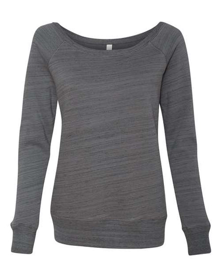 BELLA + CANVAS Women’s Sponge Fleece Wide Neck Sweatshirt - BELLA + CANVAS 7501 BELLA + CANVAS Dark Grey Marble S