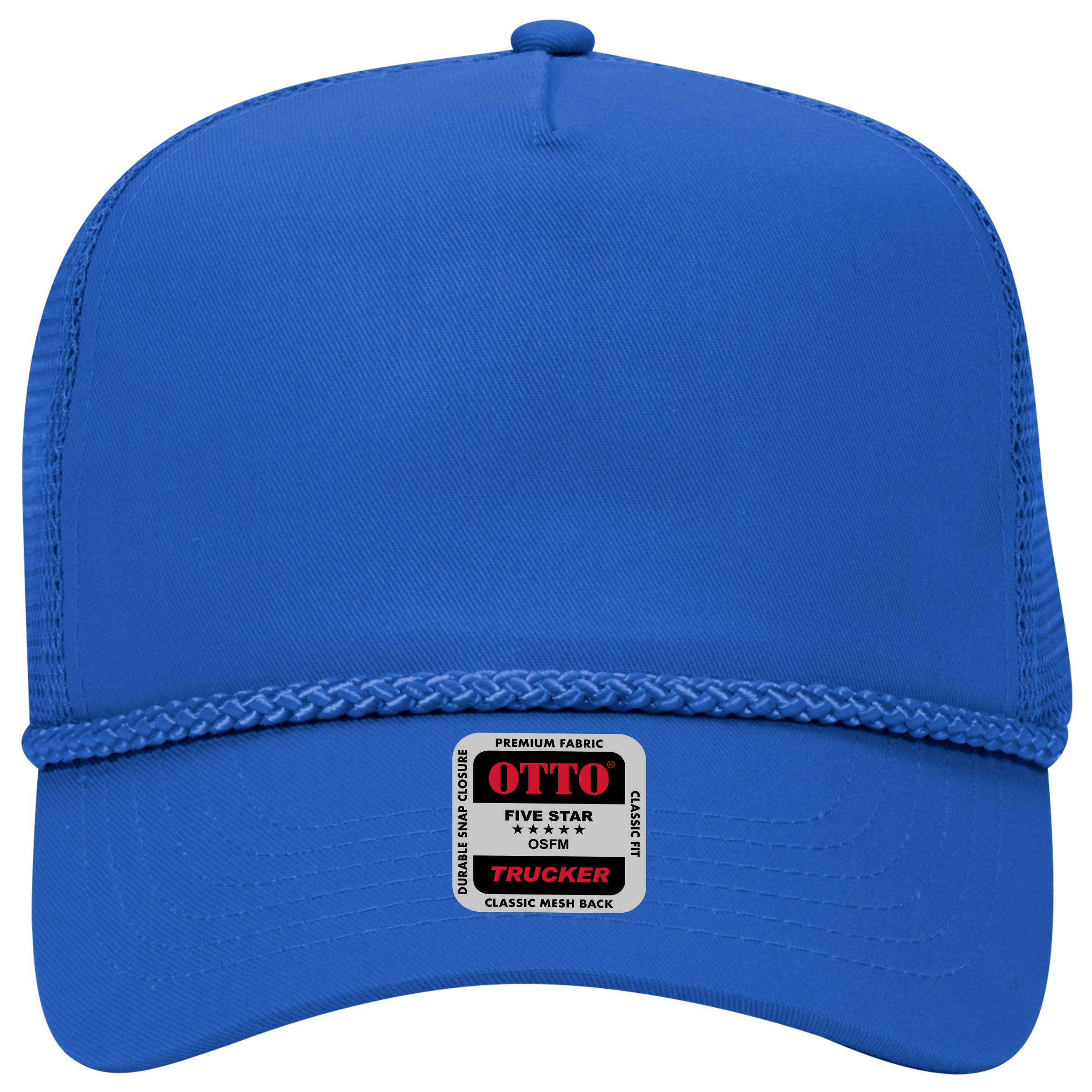 OTTO CAP 5 Panel Mid Profile Mesh Back Trucker Hat OTTO 39-071 Otto Cap 001 - Royal OSFM - Adult