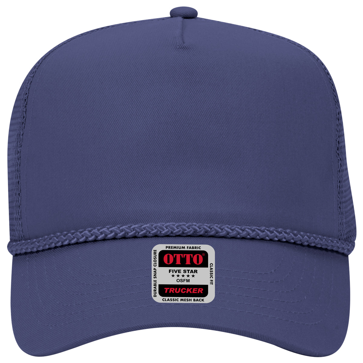 OTTO CAP 5 Panel Mid Profile Mesh Back Trucker Hat OTTO 39-071 Otto Cap 004 - Navy OSFM - Adult