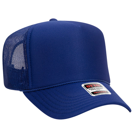 OTTO CAP 5 Panel High Crown Mesh Back Trucker Hat - OTTO Otto Cap 001 - Royal OSFM - Adult