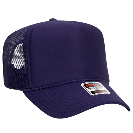 OTTO CAP 5 Panel High Crown Mesh Back Trucker Hat - OTTO Otto Cap 011 - Purple OSFM - Adult