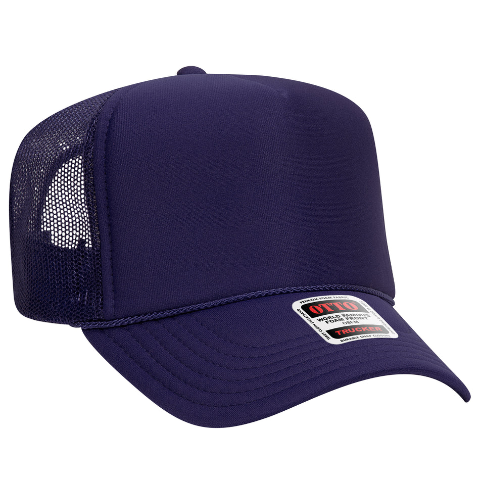 OTTO CAP 5 Panel High Crown Mesh Back Trucker Hat OTTO 39-165-011 - Purple Otto Cap 011 - Purple OSFM - Adult