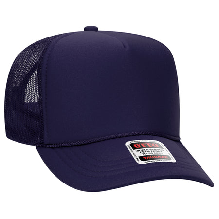 OTTO CAP 5 Panel High Crown Mesh Back Trucker Hat - OTTO Otto Cap 011 - Purple Young Adult