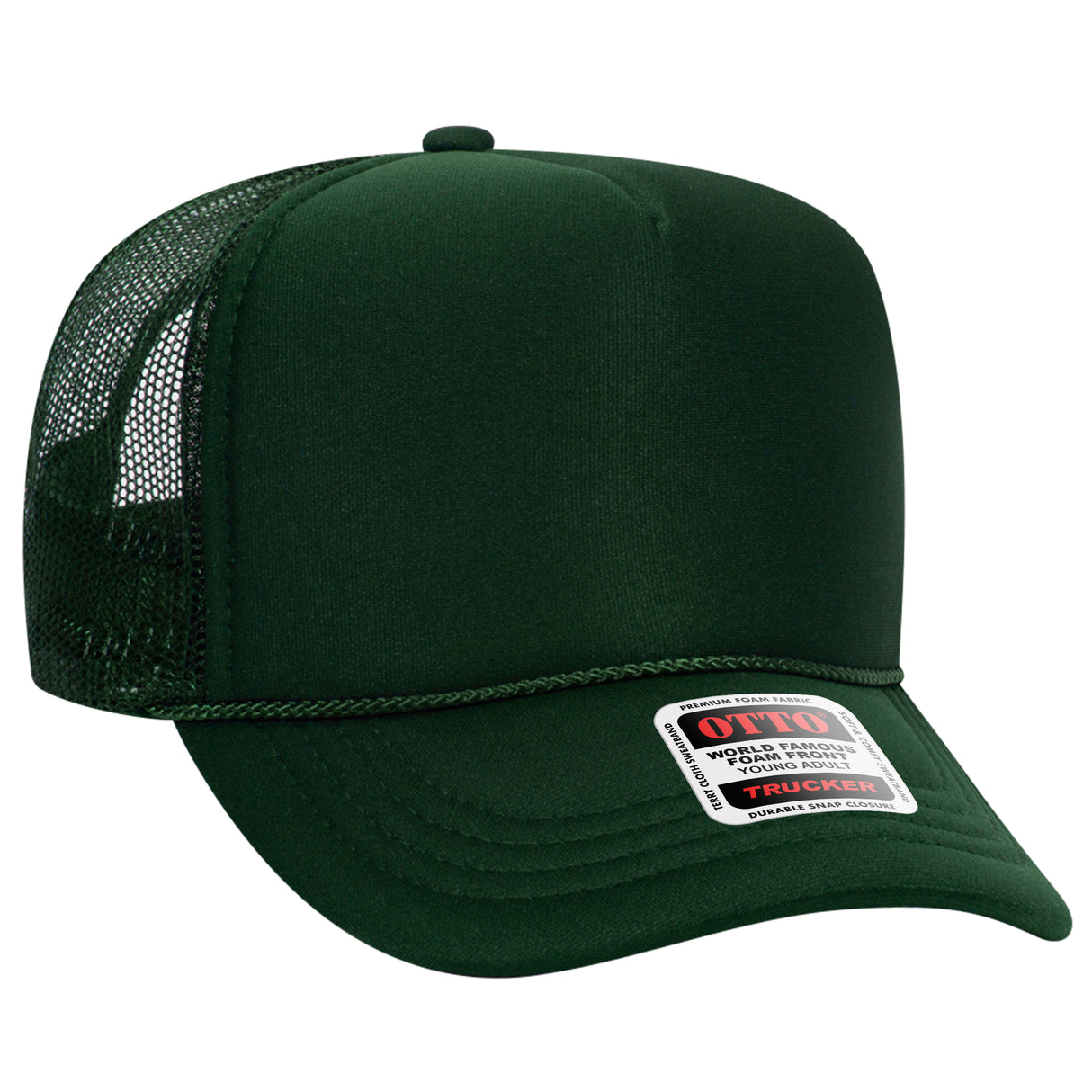 OTTO CAP 5 Panel High Crown Mesh Back Trucker Hat OTTO 39-165
