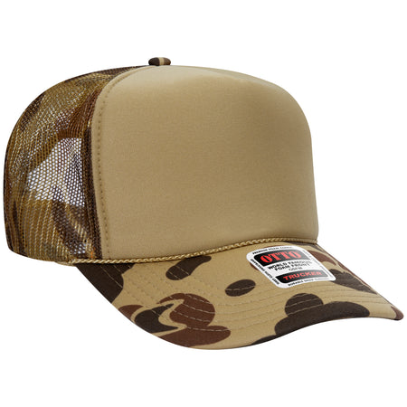 OTTO CAP 5 Panel High Crown Mesh Back Trucker Hat - OTTO Otto Cap 018CPA OSFM - Adult