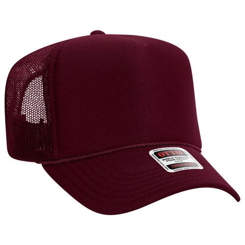 OTTO CAP 5 Panel High Crown Mesh Back Foam Trucker Hat 39-165