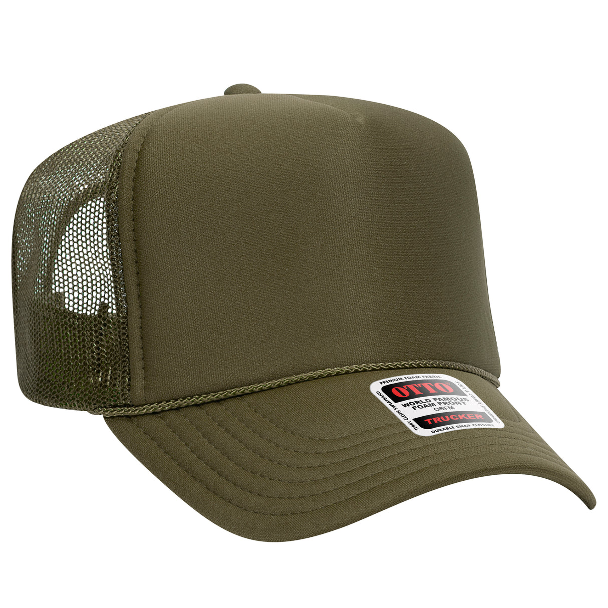 OTTO CAP 5 Panel High Crown Mesh Back Trucker Hat OTTO 39-165