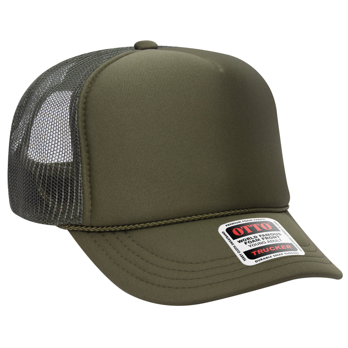 OTTO CAP 5 Panel High Crown Mesh Back Trucker Hat OTTO 39-165