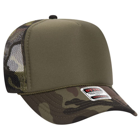 OTTO CAP 5 Panel High Crown Mesh Back Trucker Hat OTTO 39-165