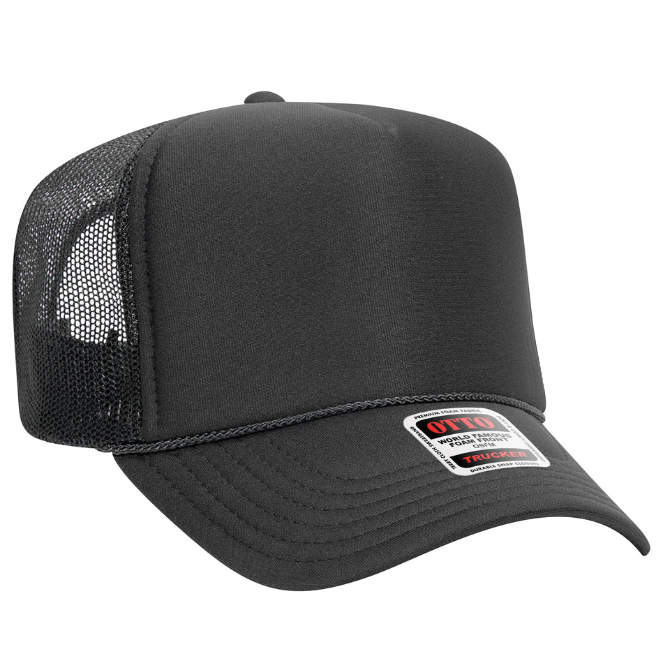 OTTO CAP 5 Panel High Crown Mesh Back Trucker Hat OTTO 39-165-025 - Char. Gray Otto Cap 025 - Char. Gray OSFM - Adult