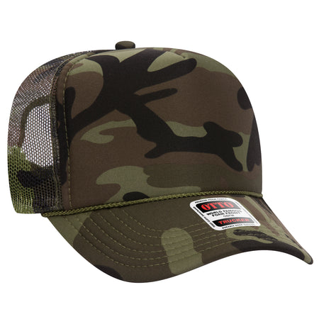 OTTO CAP 5 Panel High Crown Mesh Back Trucker Hat - OTTO Otto Cap 0703CPB OSFM - Adult